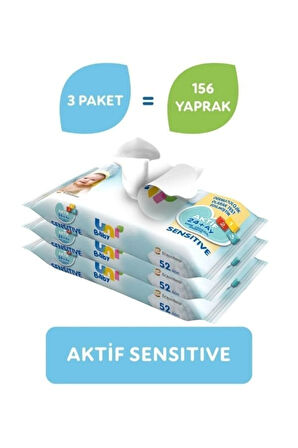 Uni Baby Aktif Sensitive Islak Havlu 6x52li 312 Yaprak