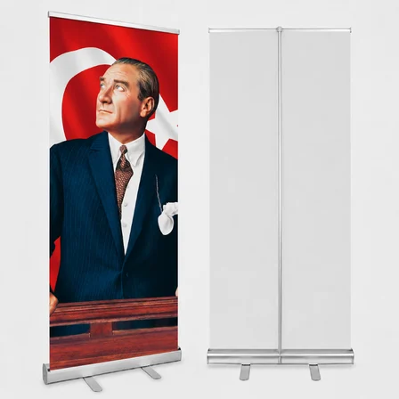 Atatürk Poster Baskılı Roll Up Banner 85x200cm No:1