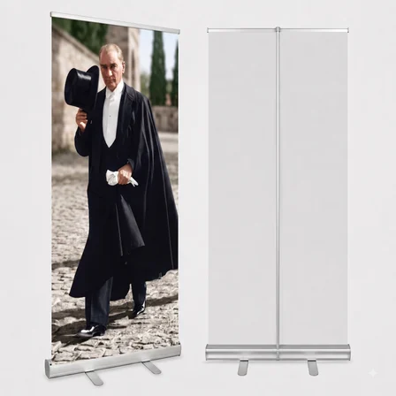 Atatürk Poster Baskılı Roll Up Banner 85x200cm No:3