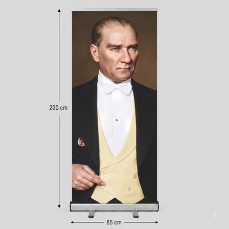 Atatürk Poster Baskılı Roll Up Banner 85x200cm No:4