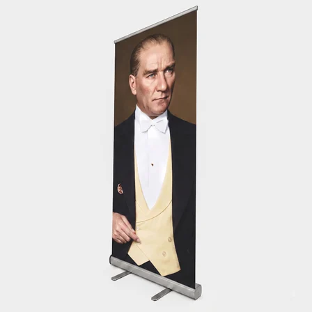Atatürk Poster Baskılı Roll Up Banner 85x200cm No:4