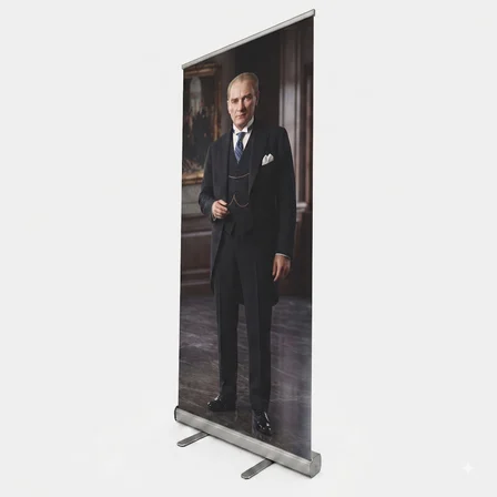 Atatürk Poster Baskılı Roll Up Banner 85x200cm No:5