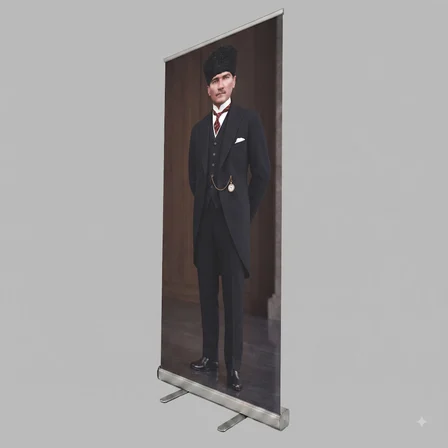 Atatürk Poster Baskılı Roll Up Banner 85x200cm No:6