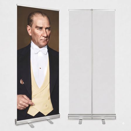 Atatürk Poster Baskılı Roll Up Banner 100x200cm No:2
