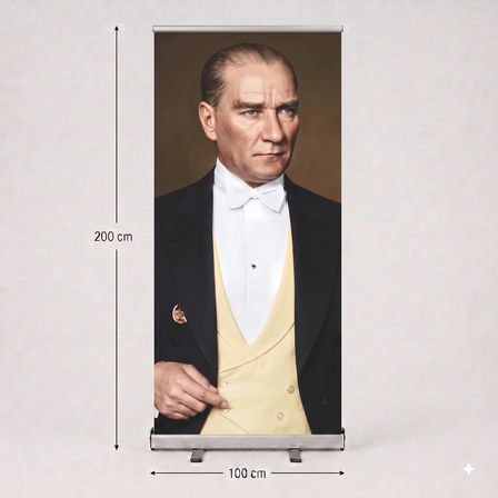 Atatürk Poster Baskılı Roll Up Banner 100x200cm No:4