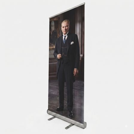 Atatürk Poster Baskılı Roll Up Banner 100x200cm No:5