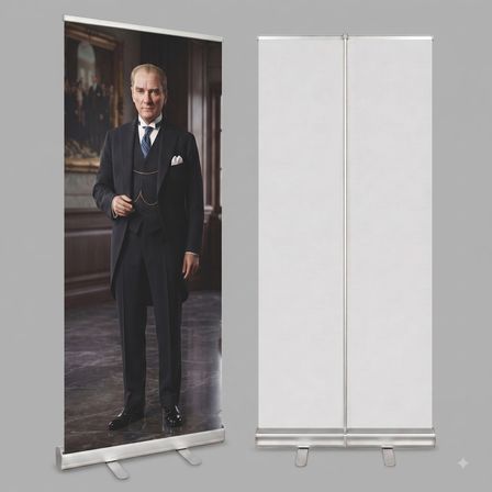 Atatürk Poster Baskılı Roll Up Banner 100x200cm No:5