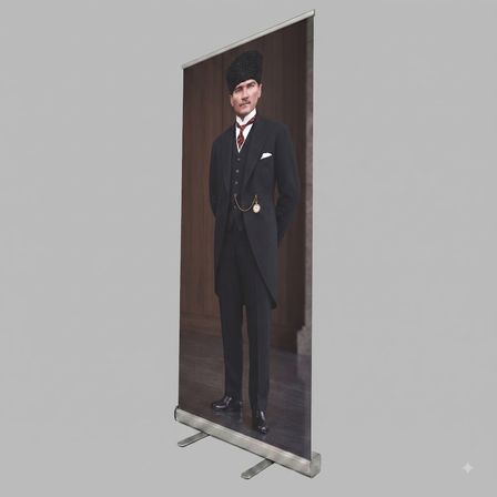 Atatürk Poster Baskılı Roll Up Banner 100x200cm No:6