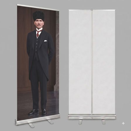 Atatürk Poster Baskılı Roll Up Banner 100x200cm No:6