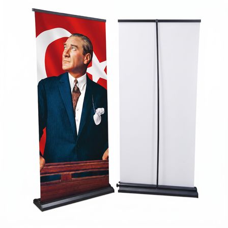 Atatürk Poster Baskılı Pro Roll Up Banner 85x200cm No:1