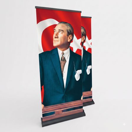 Atatürk Poster Baskılı Pro Roll Up Banner 85x200cm No:1