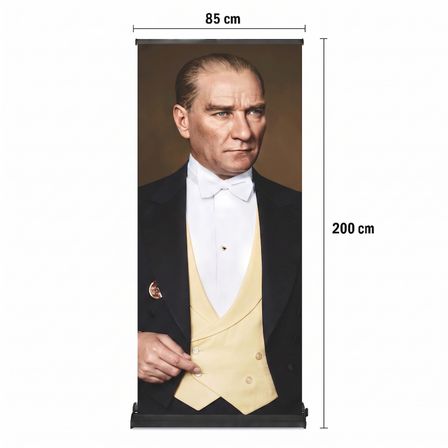 Atatürk Poster Baskılı Pro Roll Up Banner 85x200cm No:4