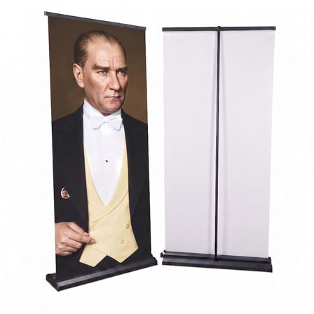 Atatürk Poster Baskılı Pro Roll Up Banner 85x200cm No:4