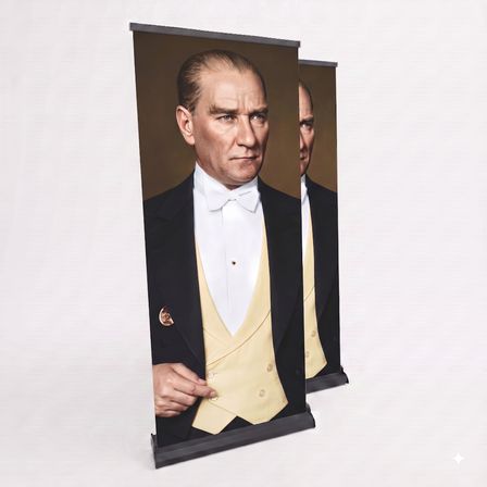 Atatürk Poster Baskılı Pro Roll Up Banner 85x200cm No:4