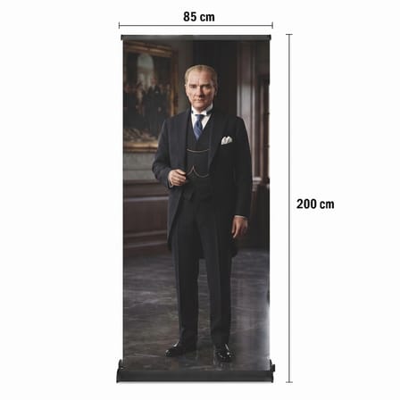 Atatürk Poster Baskılı Pro Roll Up Banner 85x200cm No:5