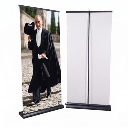Atatürk Poster Baskılı Pro Roll Up Banner 85x200cm No:5