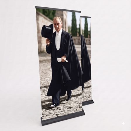 Atatürk Poster Baskılı Pro Roll Up Banner 85x200cm No:5