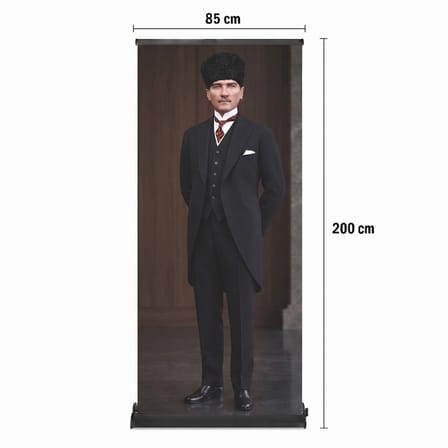 Atatürk Poster Baskılı Pro Roll Up Banner 85x200cm No:6