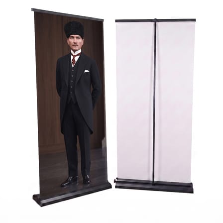 Atatürk Poster Baskılı Pro Roll Up Banner 85x200cm No:6
