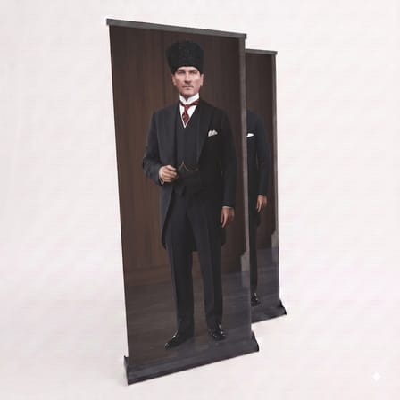 Atatürk Poster Baskılı Pro Roll Up Banner 85x200cm No:6