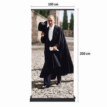 Atatürk Poster Baskılı Pro Roll Up Banner 100x200cm No:3