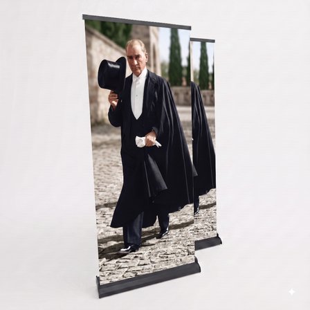 Atatürk Poster Baskılı Pro Roll Up Banner 100x200cm No:3