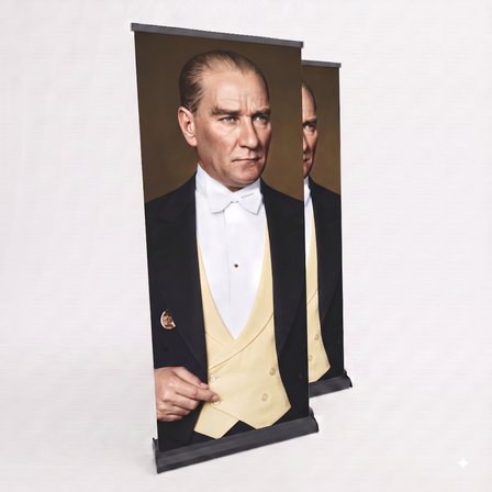 Atatürk Poster Baskılı Pro Roll Up Banner 100x200cm No:4