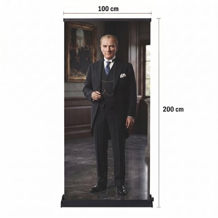 Atatürk Poster Baskılı Pro Roll Up Banner 100x200cm No:5