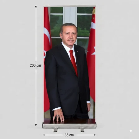 Cumhurbaşkanı Poster Baskılı Roll Up Banner 85x200cm No:1
