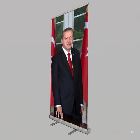 Cumhurbaşkanı Poster Baskılı Roll Up Banner 85x200cm No:1