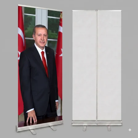 Cumhurbaşkanı Poster Baskılı Roll Up Banner 85x200cm No:1