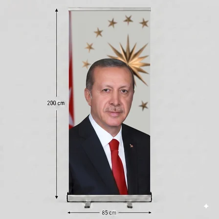 Cumhurbaşkanı Poster Baskılı Roll Up Banner 85x200cm No:2