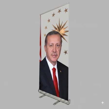 Cumhurbaşkanı Poster Baskılı Roll Up Banner 85x200cm No:2