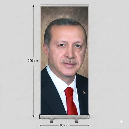 Cumhurbaşkanı Poster Baskılı Roll Up Banner 85x200cm No:3