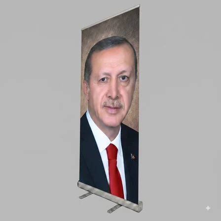 Cumhurbaşkanı Poster Baskılı Roll Up Banner 85x200cm No:3