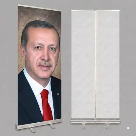 Cumhurbaşkanı Poster Baskılı Roll Up Banner 85x200cm No:3