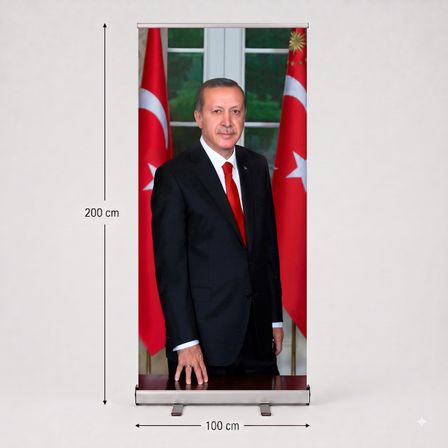 Cumhurbaşkanı Poster Baskılı Roll Up Banner 100x200cm No:1