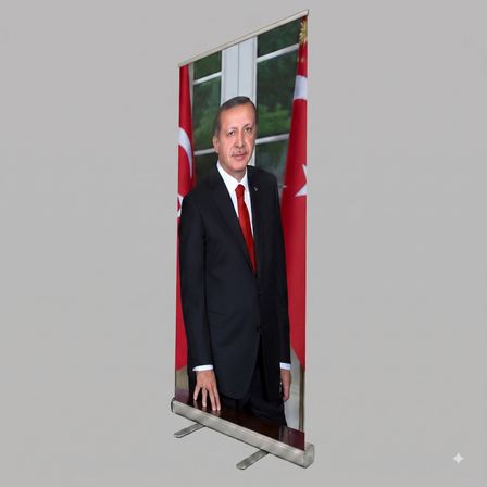 Cumhurbaşkanı Poster Baskılı Roll Up Banner 100x200cm No:1