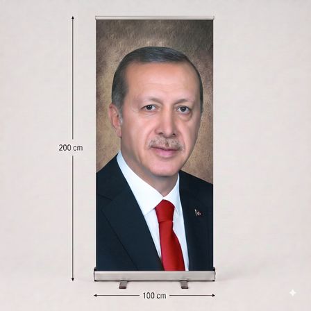 Cumhurbaşkanı Poster Baskılı Roll Up Banner 100x200cm No:3