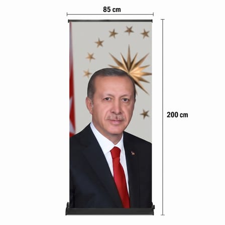 Cumhurbaşkanı Poster Baskılı Pro Roll Up Banner 85x200cm No:2