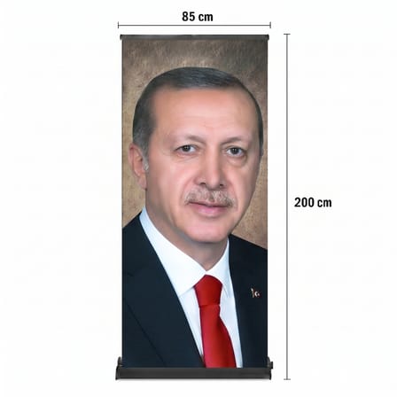 Cumhurbaşkanı Poster Baskılı Pro Roll Up Banner 85x200cm No:3