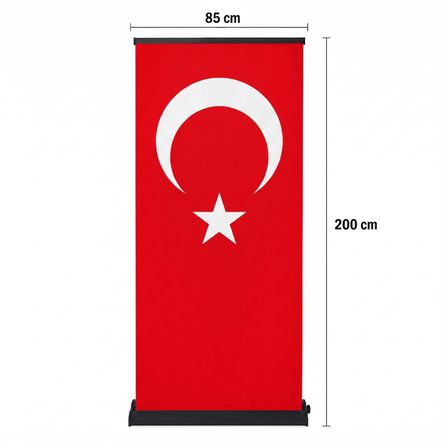 Türk Bayrağı Baskılı Pro Roll Up Banner 85x200cm