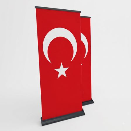 Türk Bayrağı Baskılı Pro Roll Up Banner 85x200cm