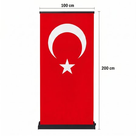 Türk Bayrağı Baskılı Pro Roll Up Banner 100x200cm