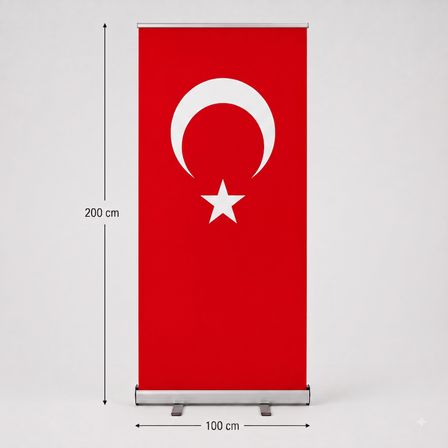Türk Bayrağı Baskılı Roll Up Banner 100x200cm