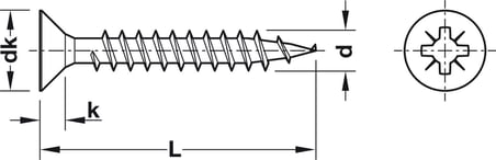 Häfele Sunta Vidası, HÄFELE HOSPA, Havşa Başlı, PZ, Tam - Çinko kaplama, 60 mm, 5 mm (200'lü Paket)