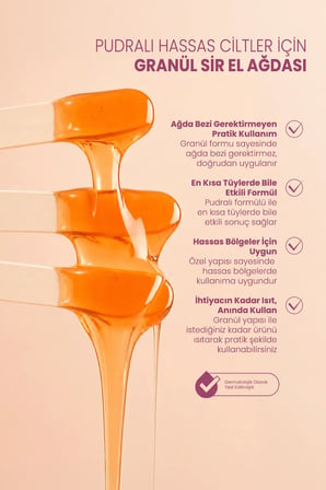 Granül Ağda Soyulabilir El Ağdası Boncuk Ağda - Pudralı