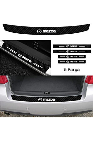 Mazda 2 Bağaj Ve Kapı Eşiği Karbon Sticker  uyumlu  (set)
