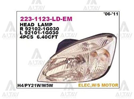 Depo 2231123RLDEM Ön Far Sağ Rio 05-10 921021G030