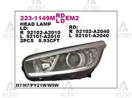 Depo 2231149LMLEMN2 Ön Far Sol Ceed-Proceed 12-Gün Düz Surus Lambalı 92101A2000